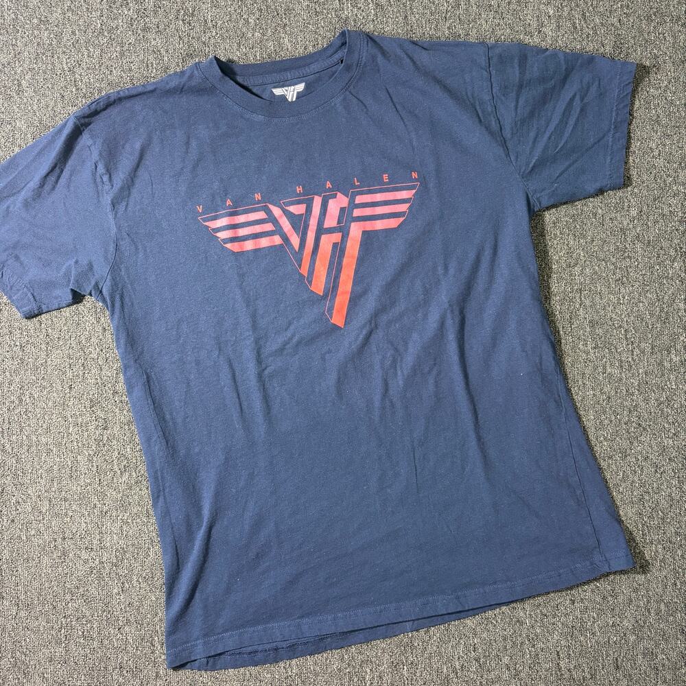 Vintage Y2k Van Halen Navy Band Rock Short Sleeve Graphic Tee Men's 3XL